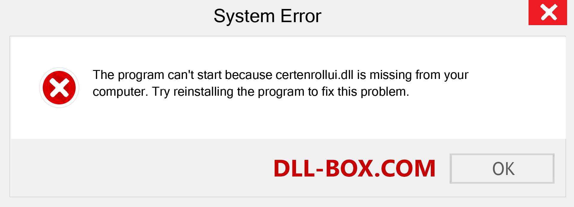  certenrollui.dll file is missing?. Download for Windows 7, 8, 10 - Fix  certenrollui dll Missing Error on Windows, photos, images